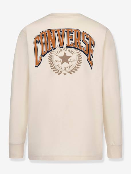 Camiseta infantil Collegiate Sport Stack Ls CONVERSE de algodón orgánico beige 