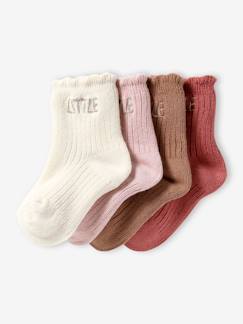 -Pack de 4 pares de calcetines «Little» para bebé