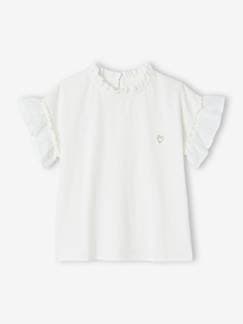 Niña-Camisetas-Camisetas-Blusa de dos tejidos para niña