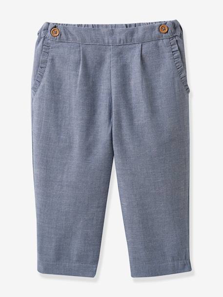 Pantalón de chambray para bebé CYRILLUS azul 