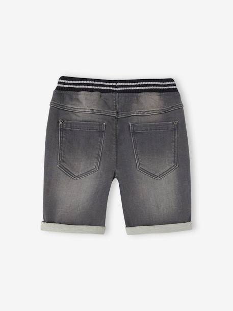 Bermudas fáciles de vestir para niño de felpa estilo denim denim gris+doble stone+stone 