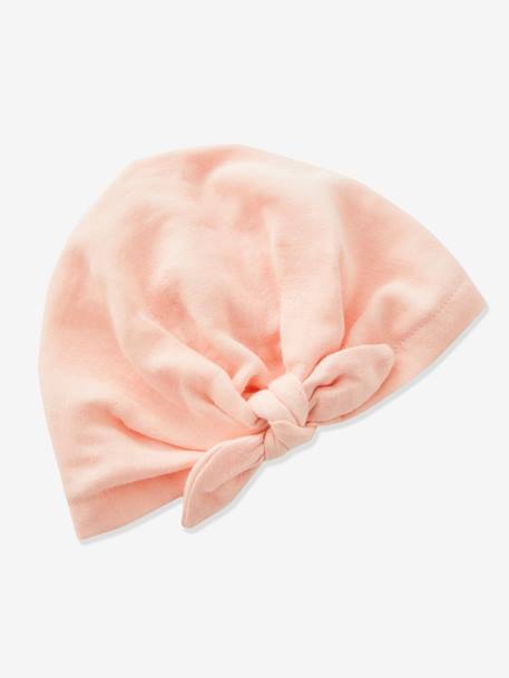 Sombrero estilo fular anudado liso para bebé niña rosa+rosa maquillaje 