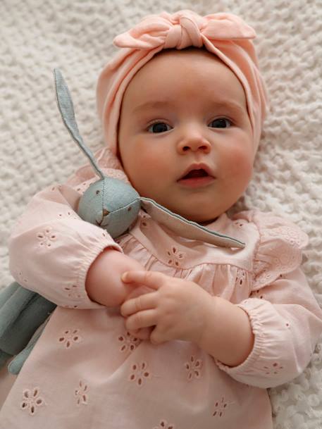 Sombrero estilo fular anudado liso para bebé niña rosa+rosa maquillaje 