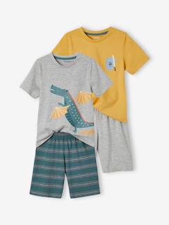 Lotes y packs-Niño-Lote de 2 pijamas con short Caballero y Dragones Oeko Tex®