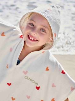 Textil Hogar y Decoración-Ropa de baño-Poncho de baño infantil personalizable CORAZONES con algodón reciclado