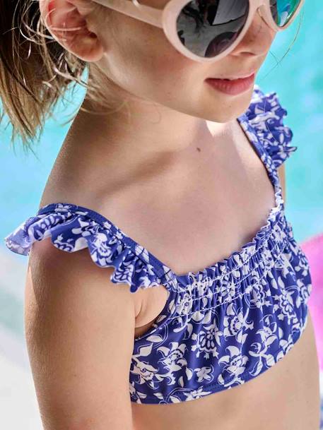 Bikini flores niña colección Team Familia azul estampado 