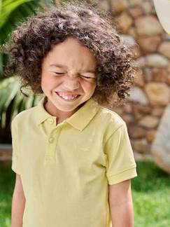 Polo de manga corta con bordado en el pecho, para niño