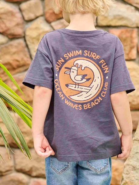 Camiseta con motivo divertido surf para niño azul oscuro 