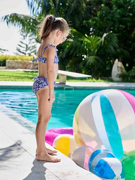 Bikini flores niña colección Team Familia azul estampado 