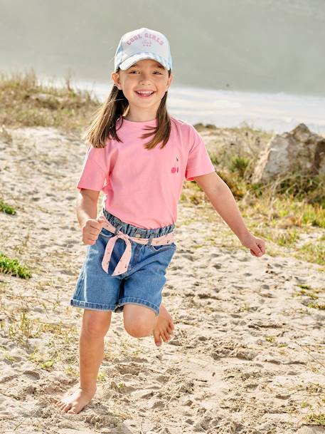 Bermudas vaqueras estilo 'paperbag' para niña stone 