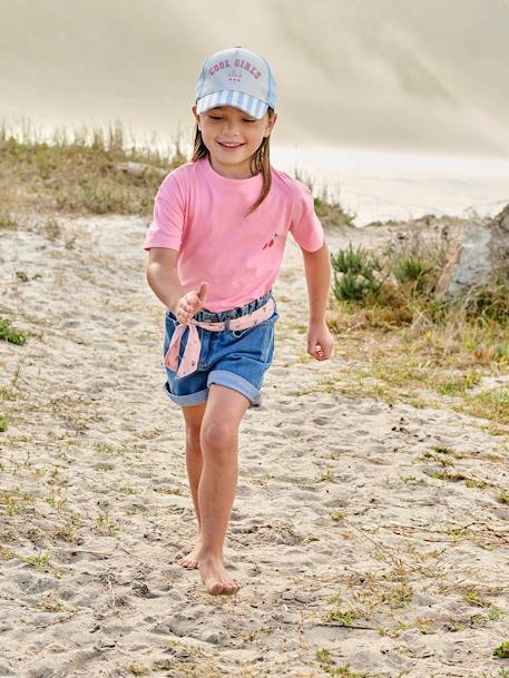 Bermudas vaqueras estilo 'paperbag' para niña stone 