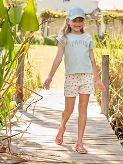 Short con flores para niña