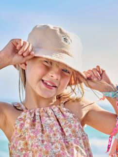 Niña-Sombrero bob con flores reversible para niña