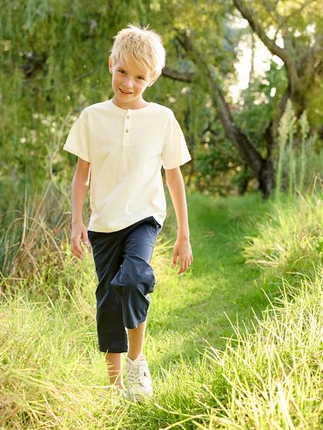 Camiseta tunecina Basics niño azul azur+crudo 