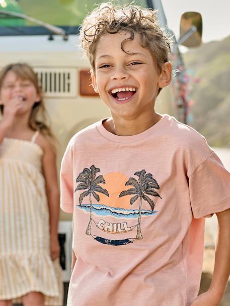 Camiseta 'chill' niño rosa viejo 