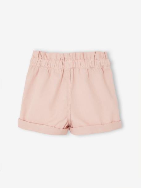 Short con cintura elástica, para bebé beige arcilla+rosa rosa pálido+VERDE MEDIO LISO 