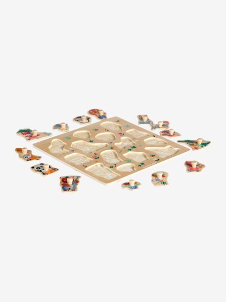 Puzzle de botones Los animales felices madera 