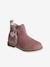 Botas de piel para niña - Colección de maternidad camello+rosa 