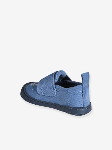 Zapatillas de lona y denim con cierre autoadherente para bebé azul estampado+azul jeans 