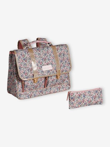 Cartera + estuche 'sweet flowers' niña rosa maquillaje 