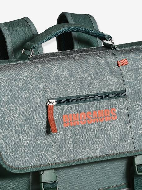 Cartera + estuche dinosaurios niño verde pino 