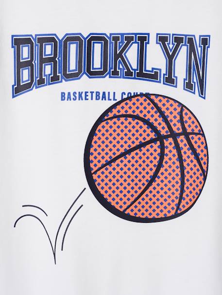 Camiseta motivo baloncesto con detalles en relieve para niño crudo 