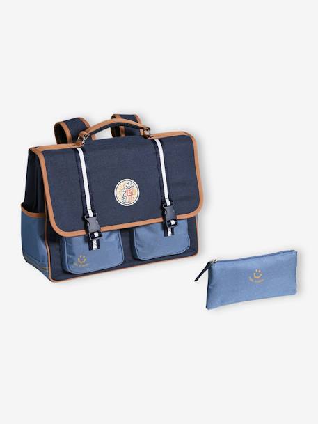 Cartera + estuche 'cool school' niño azul 