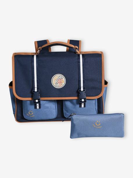 Cartera + estuche 'cool school' niño azul 