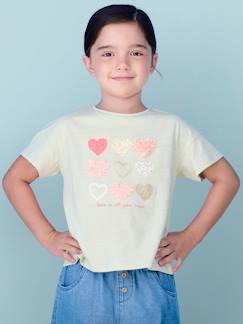 Niña-Camiseta con motivo con flecos y detalles irisados para niña