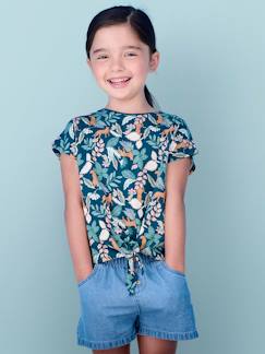 Niña-Camiseta estampada con lazo fantasía, para niña