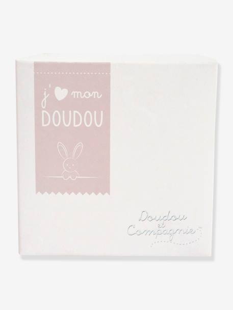 Doudou pañuelo - 10 cm - Caja flor - DOUDOU ET COMPAGNIE beige+blanco 