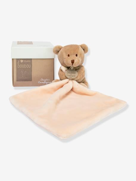 Doudou pañuelo - 10 cm - Caja flor - DOUDOU ET COMPAGNIE beige+blanco 