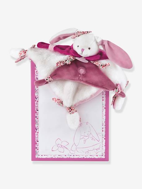 Doudou cuadrado 27 cm conejo cereza - DOUDOU ET COMPAGNIE rosa 