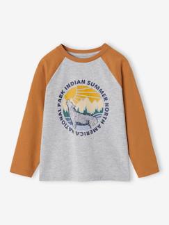 Niño-Camisetas y polos-Camiseta con motivo gráfico y mangas raglán a color, para niño