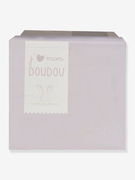 Doudou pañuelo - 10 cm - Caja flor - DOUDOU ET COMPAGNIE beige+blanco 