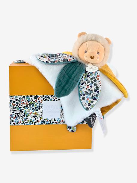 Doudou pétalo 27 cm Boh'aime - DOUDOU ET COMPAGNIE amarillo+azul+rosa 