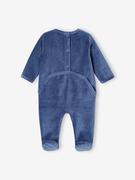 Pack de 2 pijamas 'zorro' de terciopelo para bebé azul 