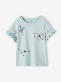 Niña-Camiseta a rayas con corazón y lentejuelas, para niña