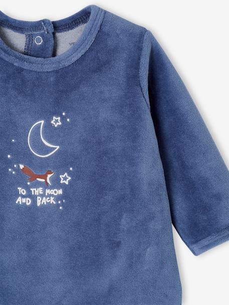 Pack de 2 pijamas 'zorro' de terciopelo para bebé azul 