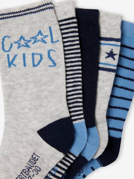 Pack de 5 pares de calcetines 'Cool Kids' para niño azul azur+verde sauce 