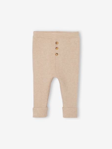 Bebé-Pantalones, vaqueros -Leggings evolutivos de punto tricot para bebé