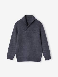 Niño-Jerséis, chaquetas de punto, sudaderas-Jerséis de punto-Jersey de cuello alto cruzado para niño