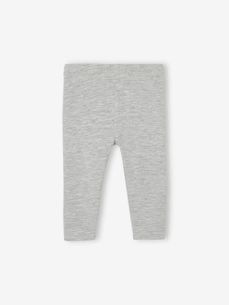 Pack 3 leggings lisos Basics para bebé gris jaspeado 