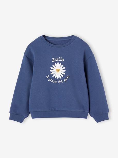 Sudadera Basics con motivo aplicado para niña azul índigo+rosa+vainilla+verde grisáceo 