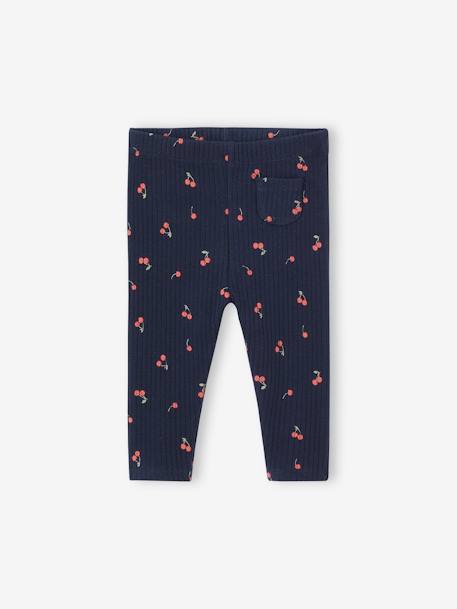 Bebé-Pantalones, vaqueros -Leggings de canalé estampados para bebé