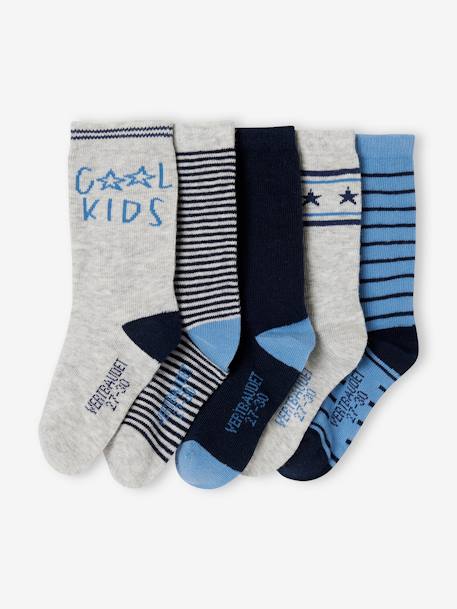 Pack de 5 pares de calcetines 'Cool Kids' para niño azul azur+verde sauce 