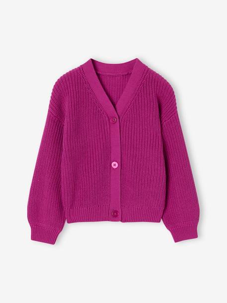 Chaqueta de canalé perlado para niña malva+pistacho+rayas rosa+rosa viejo+violeta claro 