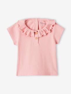 -Camiseta de bebé de canalé con cuello