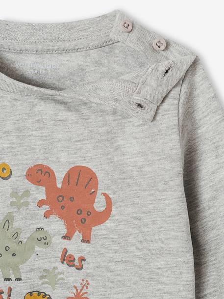 Camiseta fantasía bebé niño azul petróleo+crudo+gris jaspeado+GRIS MEDIO JASPEADO+vainilla 