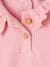 Camiseta de bebé de canalé con cuello rosa 